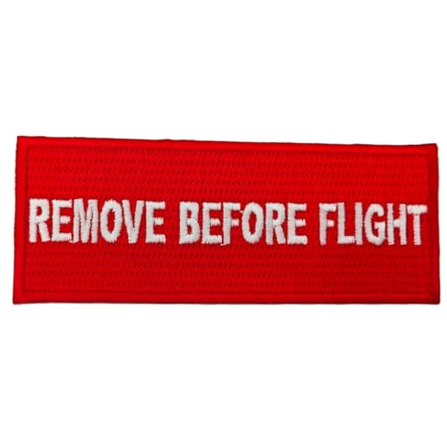 Aufnäher mit Aufschrift "Remove Before Flight", bestickt, 10,2 x 3,8 cm, Rot, zum Aufbügeln oder Aufnähen von Mr. Patches Aufnäher mit Aufschrift "Remove Before Flight", bestickt, 10,2 x 3,8 cm, Rot, zum Aufbügeln oder Aufnähen von Mr. Patches von Mr Patches