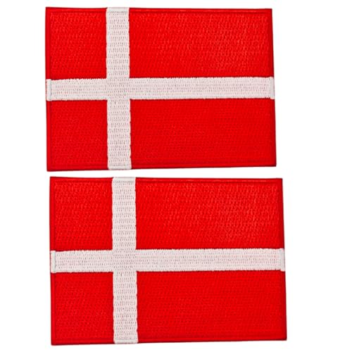 Aufnäher mit Dänemark-Flagge, bestickt, 8,9 x 6,3 cm, von Mr. Patches von Mr Patches