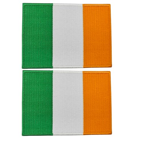 Mr. Patches Aufnäher Irland-Flagge bestickt (2 Stück) – 8,9 x 6,3 cm zum Aufbügeln / Aufnähen von Mr Patches