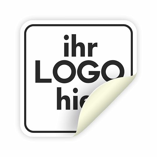 100 Aufkleber, personalisierte Etiketten - PERSONALISIEREN SIE HIER - Unternehmensetiketten - Firmenlogo - Logo, Bild, Fotos - Aufkleber Shop, Büro (6x6 cm) von Mr Pubblicità