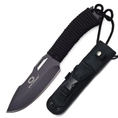 Yaksha Black Camping Messer — WithArmour — Bushkraft Messer aus 440C Stahl mit Paracordgriff von Mr. Blade