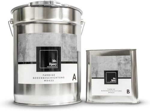 Mr. Epoxy Epoxidharz Bodenbeschichtung (1 kg, RAL 8016 Mahagonibraun) - 2K Betonfarbe für Garagen, Keller & Werkstatt Boden - Flüssigkunststoff Epoxid Grundierung und Bodenversiegelung von Mr. Epoxy
