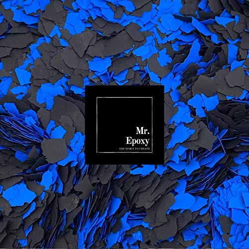 Mr. Epoxy Farbchips für Bodenbeschichtung (2 kg, Mix Blau/Schwarz) - Epoxidharz Deko Chips - Terrazzo Flakes (Farb Chips) für Garagenböden, Keller & Werkstatt von Mr. Epoxy