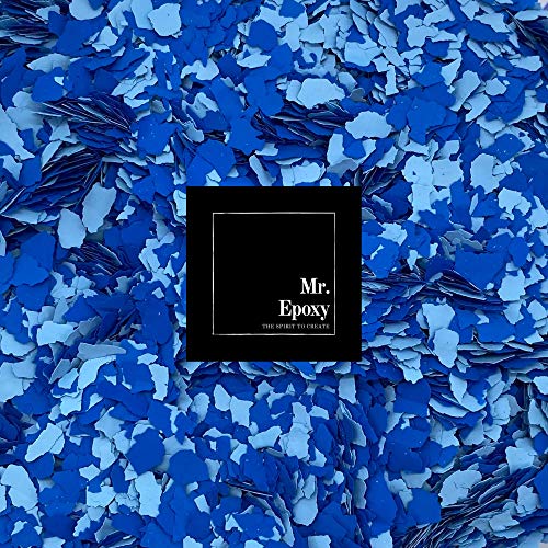 Mr. Epoxy Farbchips für Bodenbeschichtung (2 kg, Mix Hellblau/Blau) - Epoxidharz Deko Chips - Terrazzo Flakes (Farb Chips) für Garagenböden, Keller & Werkstatt von Mr. Epoxy
