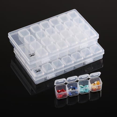 Mr. Pen-28 Grids, 2 Pack, Bead Storage Containers with 160pcs Label Stickers, Diamond Art, Bead Box, Diamond Painting Organizer von Mr. Pen