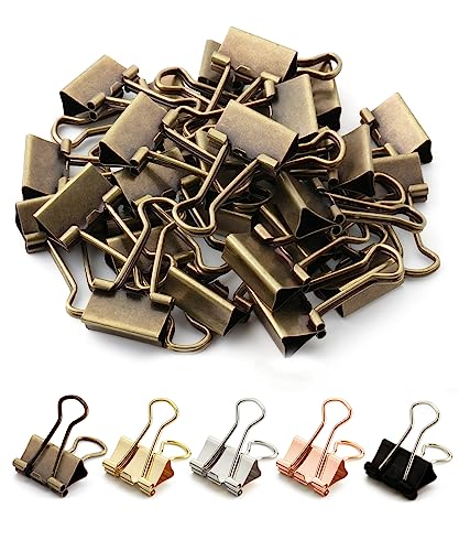 Mr. Pen - Binder-Clips, kleine Binder-Clips, 50 Stück, 1,9 cm, Bronze, kleine Clips, Büroklammern, kleine Büroklammern, Mikro-Binder-Clips, Mini-Binder-Clips von Mr. Pen