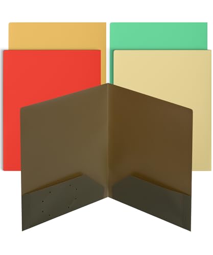 Mr. Pen Kunststoff-Ordner mit Taschen, 5 Stück, Aktenordner in Retro-Farben von Mr. Pen