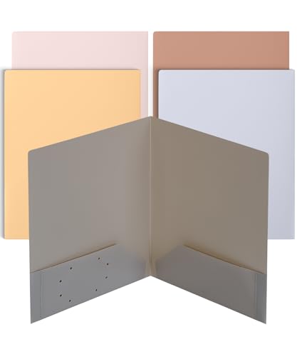 Mr. Pen Kunststoff-Ordner mit Taschen, 5 Stück, verschiedene Farben, Ordner mit Taschen, robuster Kunststoff, zwei Taschen, Aktenordner mit cremigen Farben von Mr. Pen