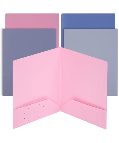 Mr. Pen Kunststoff-Ordner mit Taschen, 5 Stück, verschiedene Farben, Ordner mit Taschen, robuster Kunststoff, zwei Taschen, Taschenmappen, Misty Mountainsts von Mr. Pen