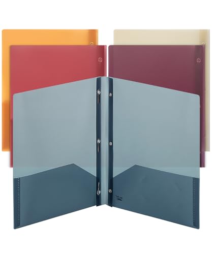Mr. Pen Kunststoff-Ordner mit Taschen und Zinken, 5 Stück, verschiedene Farben, Taschenmappen, Ordner mit Zinken, Aktenordner mit Verschlüssen, durchscheinende Farbe von Mr. Pen