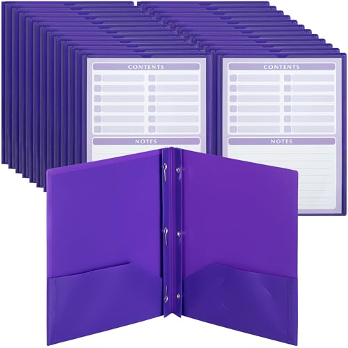 Mr. Pen Kunststoff-Ordner mit transparenter Vordertasche, Pastellfarben, Aktenordner mit Verschlüssen für Dokumente, alle violetten 24 Aktenordner, 5 Stück von Mr. Pen