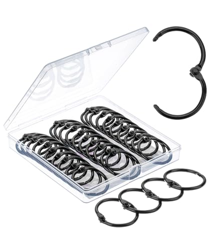 Mr. Pen Ringbuch für lose Blätter, 40 Stück, schwarz, 2,5 cm, Metall, klein von Mr. Pen