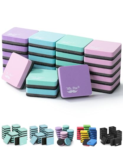 Mr. Pen- Mini Dry Erase Eraser, 24 Pack, Pastel Colors, Magnetic Dry Eraser for Whiteboard von Mr. Pen