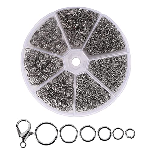 Mr. Pen- Open Jump Rings, Silver, 1014 pcs, 6 Sizes, Silver Jump Rings and Lobster Clasps for Jewelry Making Mr. Pen- Open Jump Rings, Silver, 1014 pcs, 6 Sizes, Silver Jump Rings and Lobster Clasps for Jewelry Making von Mr. Pen