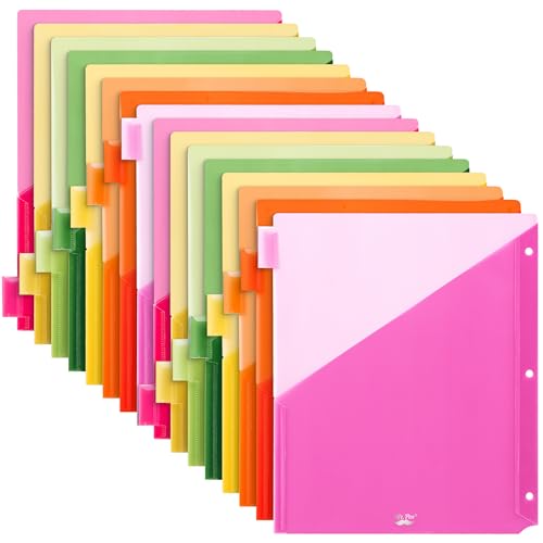 Mr. Pen Ordner-Trennblätter mit Taschen und Tabs, 2 Sets, 8 Stück/Set, bunt, 3 Ringbuch-Trennblätter mit Registern und Taschen auf beiden Seiten von Mr. Pen