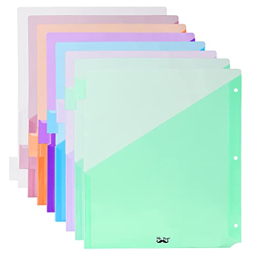 Mr. Pen - Ordner-Trennblätter mit Taschen und Tabs, 8 Stück, Taschenteiler für 3 Ringbuch mit Tabs, Binder-Teiler mit Taschen, Trennwände mit Taschen, Bindertrenner, Kunststoff-Trennwände mit Taschen von Mr. Pen