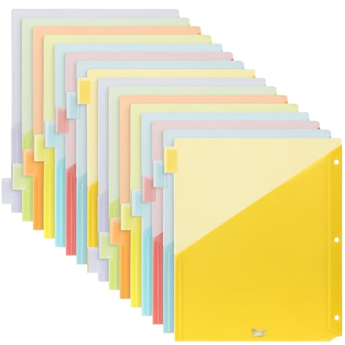 Mr. Pen - Ordner-Trennblätter mit Taschen und Tabs, 8 Stück, Taschenteiler für 3-Ringbuch mit Tabs, Ordner-Trennblätter mit Taschen, Marshmallow Twist von Mr. Pen