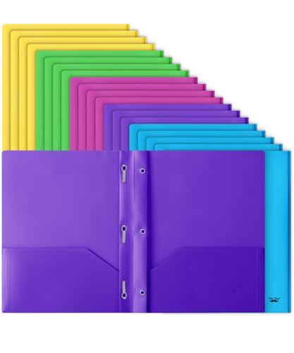 Mr. Pen Ordner mit Taschen und Zinken mit Verschlüssen, 2 Fächern, 3 Zinken, 20 Stück bunte Aktenordner von Mr. Pen