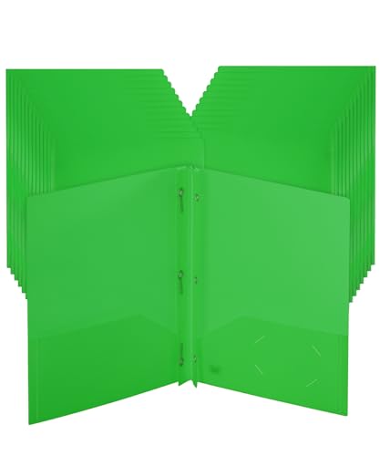 Mr. Pen Ordner mit Taschen und Zinken mit Verschlüssen, 2 Fächern, 3 Zinken, 24 Stück, Kunststoff, 24 Stück, limettengrün von Mr. Pen