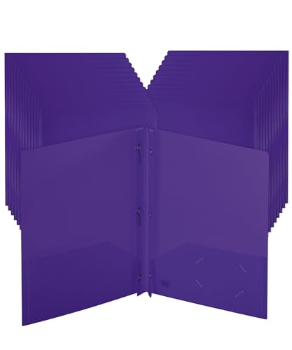 Mr. Pen Ordner mit Taschen und Zinken mit Verschlüssen, 2 Fächern, 3 Zinken, 24 Stück, dunkelviolette Farben von Mr. Pen