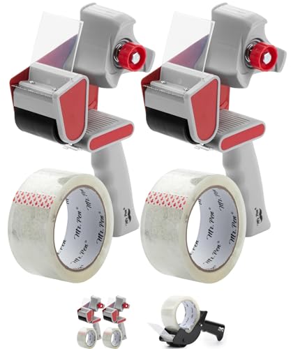 Mr. Pen Packbandabroller Pistole 5,1 cm, 2 Stück mit 2 Rollen Klebeband, strapazierfähiges Packband mit Spender, Verpackungsband, Klebebandpistole, transparentes Packband, Klebebandpistole für von Mr. Pen
