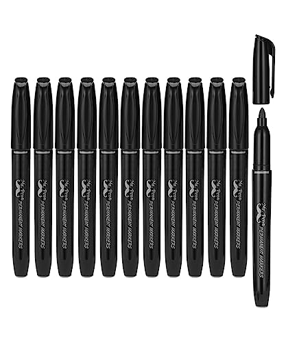 Mr. Pen - Permanentmarker, 12 Stück, schwarz, feine Spitze, schwarze Marker, Marker-Set, feine Spitze, schwarze Permanentmarker, Permanentmarker, schwarze Farben. Mr. Pen - Permanentmarker, 12 Stück, schwarz, feine Spitze, schwarze Marker, Marker-Set, feine Spitze, schwarze Permanentmarker, Permanentmarker, schwarze Farben. von Mr. Pen