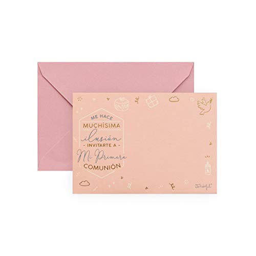 Einladungen zur Kommunion, personalisierbar, Rosa, 20 Stück von Mr. Wonderful