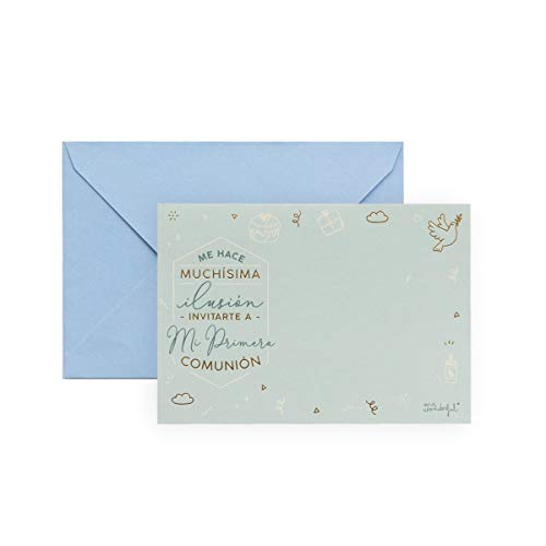 Einladungskarten zur Kommunion, Blau, 20 Stück von Mr. Wonderful