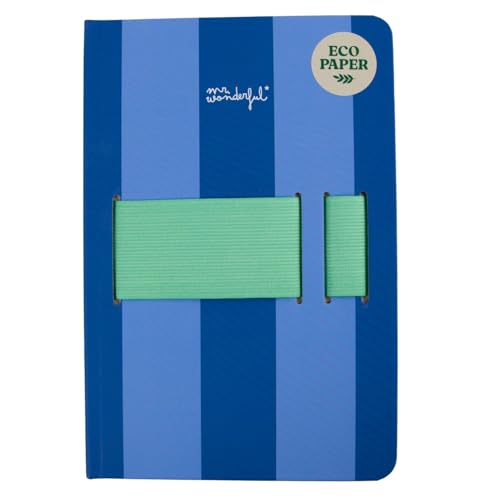 Mr Wonderful A5-Notizbuch mit blauem Handyhalter, 120 linierte Seiten, liniert, Believe it or not, Sometimes I write by Hand, fester Einband von Mr. Wonderful