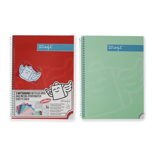 Mr. Wonderful - 2er Set Hefte A4 80 Blatt kariert und mikroperforiert - Rot und Grün Mr. Wonderful - 2er Set Hefte A4 80 Blatt kariert und mikroperforiert - Rot und Grün von Mr. Wonderful