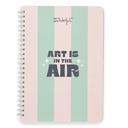 Mr. Wonderful A5-Notizbuch, Hardcover, Spiralbindung, Art is in the air, 160 karierte Seiten, inklusive Aufklebern von Mr. Wonderful