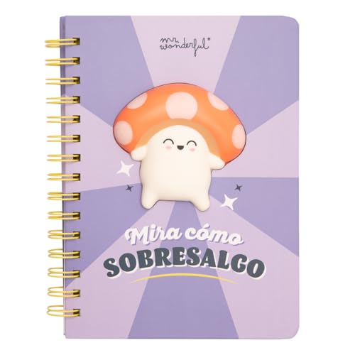 Mr. Wonderful A5-Notizbuch mit 3D-Squishy-Motiv, 160 weiße Seiten, inklusive 1 Stickerbogen von Mr. Wonderful
