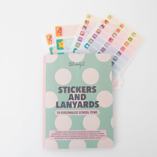 Mr. Wonderful - Aufkleber und Lanyard Bänder zur Personalisierung des Schulbedarfs - Biene, Pfirsich, Katze und Stern von Mr. Wonderful