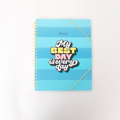 Mr. Wonderful Mappe mit Gummibändern – 30 transparente Kunststoffhüllen – My best day is every day von Mr. Wonderful