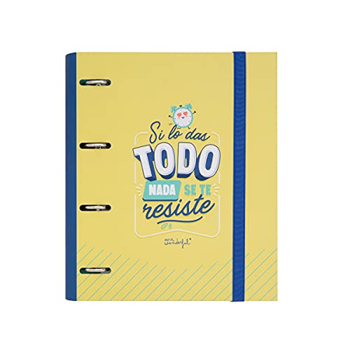 Mr. Wonderful Ringbuch - Farbiges A4 Ringbuch mit 120 Blättern und 3 Löchern von Mr. Wonderful