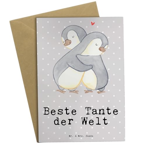 Mr. & Mrs. Panda Grußkarte Tante - Geschenk, Danke, Hochzeitskarte, Familie, Klappkarte, Dankeschön, Einladungskarte, Glückwunschkarte, von Mr. & Mrs. Panda