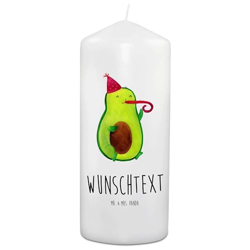 Mr. & Mrs. Panda 15 x 7 cm Personalisierte Kerze Avocado Party Zeit - Personalisierte Geschenke, Glücklich, Veggie, Gesund, Besondere Kerze, von Mr. & Mrs. Panda