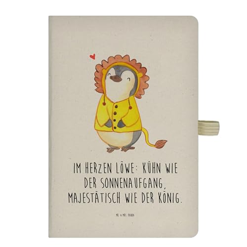 Mr. & Mrs. Panda DIN A4 Baumwoll Notizbuch Löwe Astrologie - Geschenk, Aszendent, Notizheft, Adressbuch, Tierkreiszeichen, Sternzeichen, von Mr. & Mrs. Panda