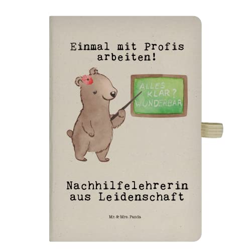 Mr. & Mrs. Panda DIN A4 Baumwoll Notizbuch Nachhilfelehrerin Leidenschaft - Geschenk, Notizblock, Eintragebuch, Journal, Nachhilfeschule, von Mr. & Mrs. Panda