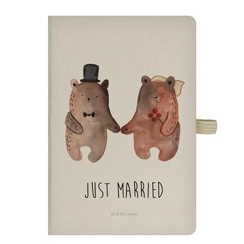 Mr. & Mrs. Panda DIN A5 Baumwoll Notizbuch Bär Heirat - Geschenk, Journal, Notizheft, Bär Verheiratet Heirate Heirat Hochzeit Hochzeitsgeschenk von Mr. & Mrs. Panda
