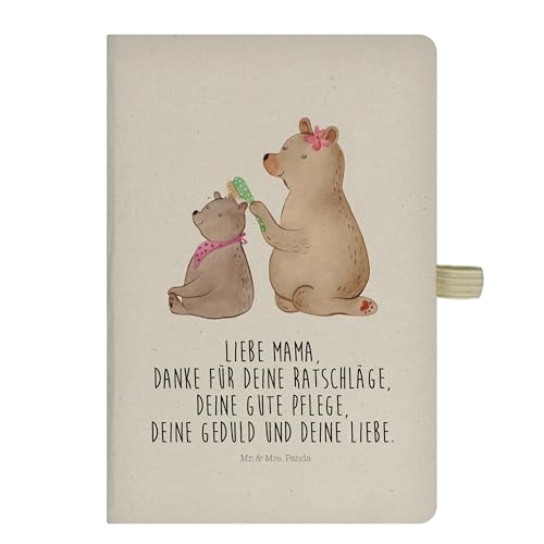 Mr. & Mrs. Panda DIN A5 Baumwoll Notizbuch Bär Kind - Geschenk, Eintragebuch, Kladde, Notizen, Bruder, Muttertag, Notizheft, Mama, Familie, Mutti, von Mr. & Mrs. Panda