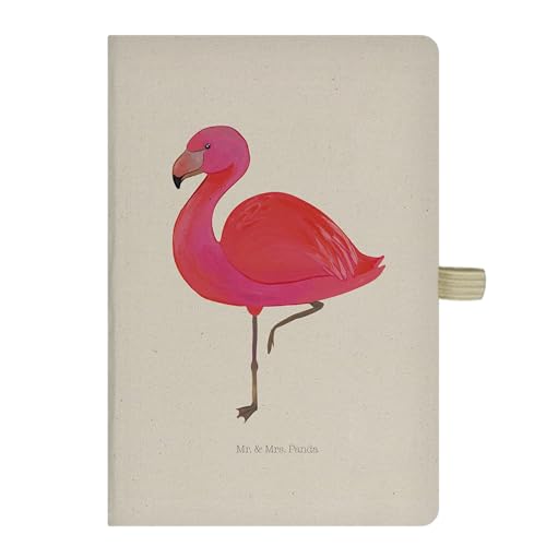 Mr. & Mrs. Panda DIN A5 Baumwoll Notizbuch Flamingo Classic - Geschenk, Tochter, Journal, Freundin, stolz, Kladde, Eintragebuch, Schreibbuch, von Mr. & Mrs. Panda