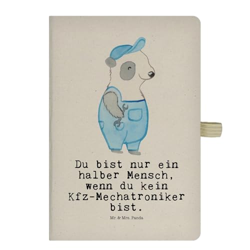 Mr. & Mrs. Panda DIN A5 Baumwoll Notizbuch Kfz-Mechatroniker Herz - Geschenk, Skizzenbuch, Werkstatt, Werktstatt, Meister, Notizheft, Ausbildung, von Mr. & Mrs. Panda