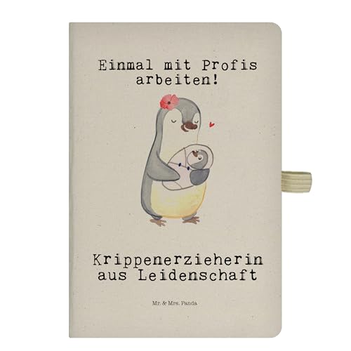 Mr. & Mrs. Panda DIN A5 Baumwoll Notizbuch Krippenerzieherin Leidenschaft - Geschenk, Jubiläum, Notizheft, Journal, Tagebuch, Zur Geburt, von Mr. & Mrs. Panda