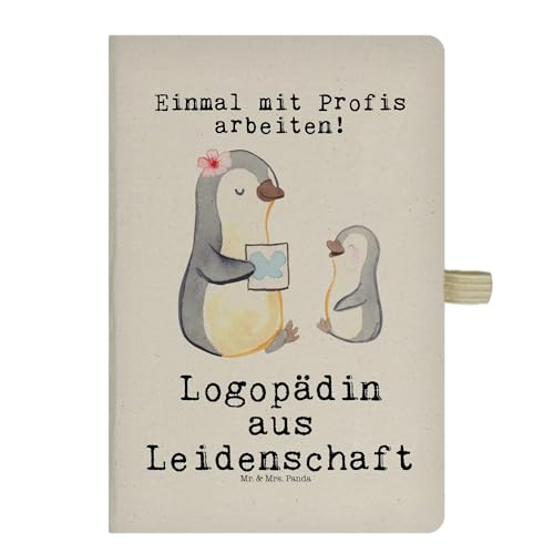 Mr. & Mrs. Panda DIN A5 Baumwoll Notizbuch Logopädin Leidenschaft - Geschenk, Schreibbuch, Mitarbeiter, Logopädie, Notizen, Notizblock, Ausbildung, von Mr. & Mrs. Panda