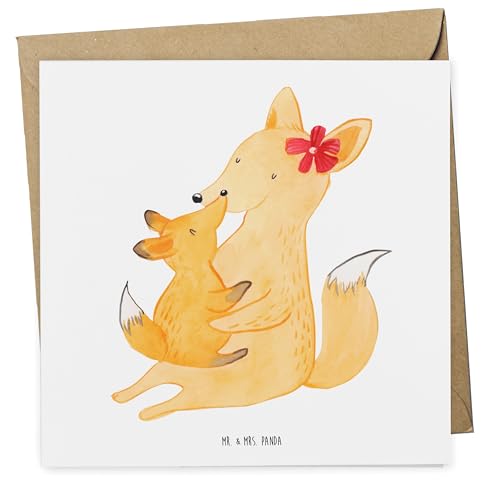 Mr. & Mrs. Panda Deluxe Karte Fuchs Mama - Geschenk, Kind, Hochwertige Klappkarte, Hochzeitskarte, Tochter, Mutter, Lieblingstochter, Mami, Opa, von Mr. & Mrs. Panda