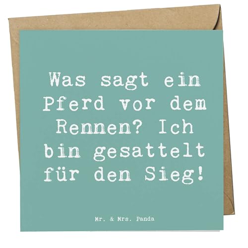 Mr. & Mrs. Panda Deluxe Karte Spruch Pferderennen Erfolg - Geschenk, Pferdeliebhaber, Klappkarte, Hochwertige Grußkarte, Glückwunschkarte, Jockey, von Mr. & Mrs. Panda