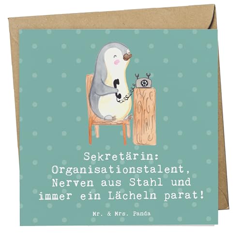 Mr. & Mrs. Panda Deluxe Karte Sekretärin Heldin - Geschenk, immer ein Lächeln, Geburtstagskarte, Grußkarte, Nerven aus Stahl, Klappkarte, Mr. & Mrs. Panda Deluxe Karte Sekretärin Heldin - Geschenk, immer ein Lächeln, Geburtstagskarte, Grußkarte, Nerven aus Stahl, Klappkarte, von Mr. & Mrs. Panda