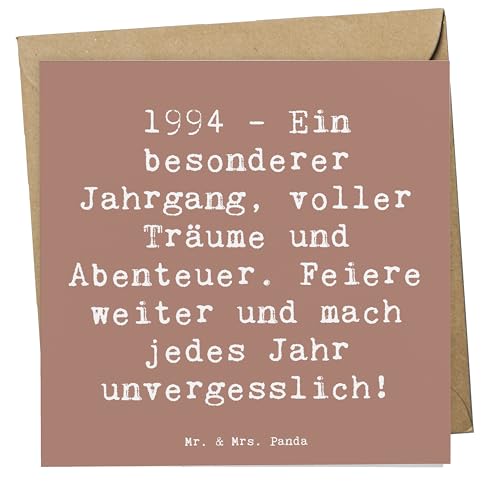 Mr. & Mrs. Panda Deluxe Karte Spruch 1994 Geburtstag - Geschenk, nostalgisch, besondere Jahre, Hochwertige Klappkarte, besondere Anlässe, von Mr. & Mrs. Panda