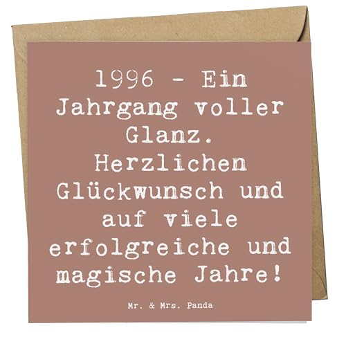 Mr. & Mrs. Panda Deluxe Karte Spruch 1996 Geburtstag - Geschenk, Jahrgang, Klappkarte, Glückwunschkarte, Geschenke für 1996, Freude schenken, Mr. & Mrs. Panda Deluxe Karte Spruch 1996 Geburtstag - Geschenk, Jahrgang, Klappkarte, Glückwunschkarte, Geschenke für 1996, Freude schenken, von Mr. & Mrs. Panda